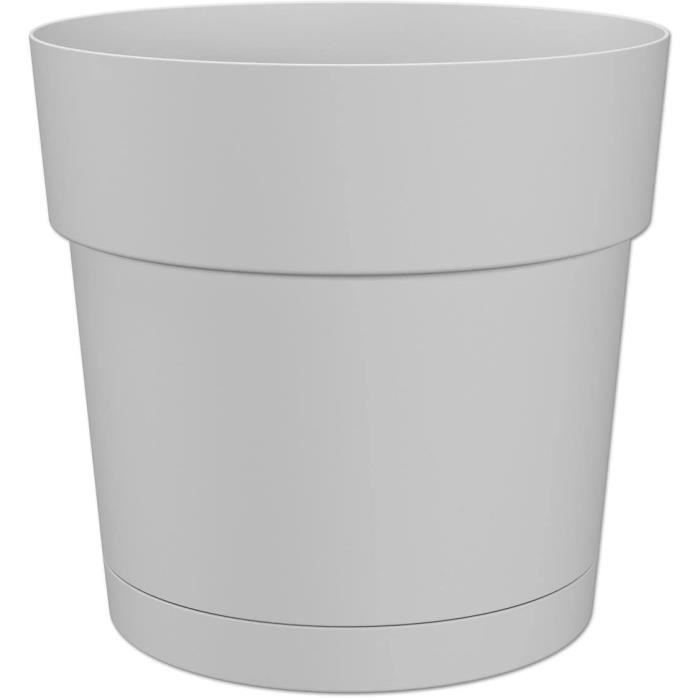ARTEVASI Pot de fleurs rond CAPRI LARGE - Plastique - Réservoir d'eau - diametre 30 cm - Blanc - L 29,5 X P 29,5 H 28,2 cm