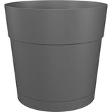 Pot a fleurs et plantes rond CAPRI LARGE - Plastique - RÈservoir d'eau - diametre 30 cm - Anthracite - ARTEVASI