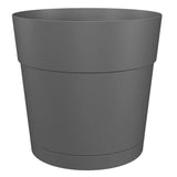 Pot a fleurs et plantes rond CAPRI LARGE - Plastique - RÈservoir d'eau - diametre 30 cm - Anthracite - ARTEVASI