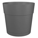 ARTEVASI Pot de fleurs rond CAPRI LARGE - Plastique - Réservoir d'eau - diametre 30 cm - Anthracite - L 29,5 X P 29,5 H 28,2 cm