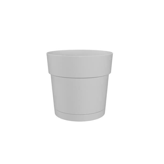 ARTEVASI Pot de fleurs rond CAPRI LARGE - Plastique - Réservoir d'eau - diametre 30 cm - Taupe - L 29,5 X P 29,5 H 28,2 cm