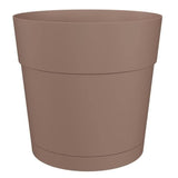 ARTEVASI Pot de fleurs rond CAPRI LARGE - Plastique - Réservoir d'eau - diametre 30 cm - Taupe - L 29,5 X P 29,5 H 28,2 cm