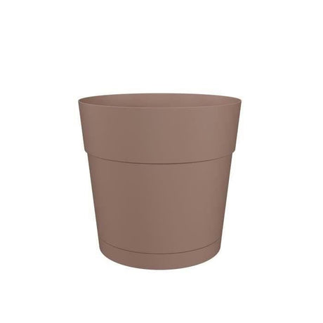 ARTEVASI Pot de fleurs rond CAPRI LARGE - Plastique - Réservoir d'eau - diametre 35 cm - Taupe - L 34,6 x P 34,6 x H 33,2 cm