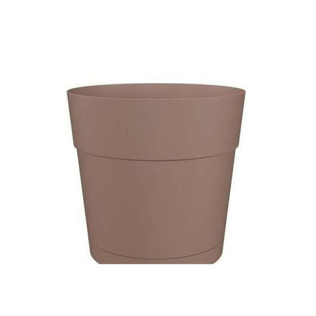 ARTEVASI Pot de fleurs rond CAPRI LARGE - Plastique - Réservoir d'eau - diametre 35 cm - Taupe - L 34,6 x P 34,6 x H 33,2 cm