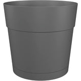 ARTEVASI Pot de fleurs rond CAPRI LARGE - Plastique - Réservoir d'eau - diametre 40 cm - Anthracite -  39,1 x 39,1 x 37 cm
