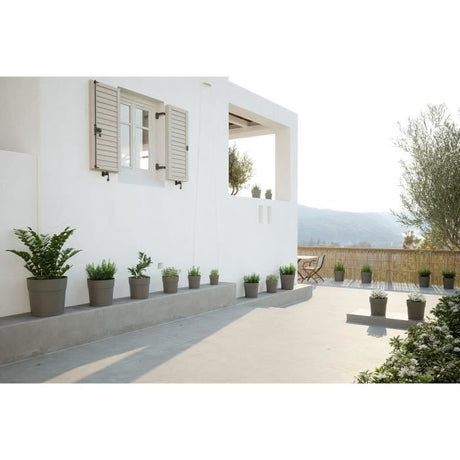 ARTEVASI Pot de fleurs rond CAPRI LARGE - Plastique - Réservoir d'eau - diametre 50 cm - Blanc - 49,5 x 49,5 x 47,2 cm