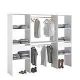 Kit dressing ARTIC  - Décor Blanc - 2 colonnes + 2 penderies + 2 tiroirs - L 220 x P 40 x H 180 cm - EKIPA