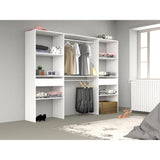 Kit dressing ARTIC  - Décor Blanc - 2 colonnes + 2 penderies + 2 tiroirs - L 220 x P 40 x H 180 cm - EKIPA