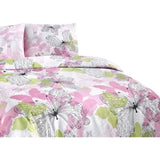 Parure de lit - 1 housse de couette 220 x 240 cm + 2 taies d'oreiller 60 x 60 cm - 65% coton, 35% polyester - Rose