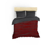 Parure de lit - 1 housse de couette 220 x 240 cm + 2 taies d'oreiller 60 x 60 cm - 65% coton, 35% polyester - Rouge