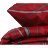 Parure de lit - 1 housse de couette 220 x 240 cm + 2 taies d'oreiller 60 x 60 cm - 65% coton, 35% polyester - Rouge