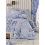 Parure de lit - 1 housse de couette 220 x 240 cm + 2 taies d'oreiller 60 x 60 cm - 100% coton renforcé - Bleu