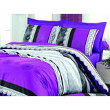 Parure de lit - 1 housse de couette 220 x 240 cm + 2 taies d'oreiller 60 x 60 cm - 100% coton renforcé - Lilas