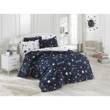 Parure de lit - 1 housse de couette 220 x 240 cm + 2 taies d'oreiller 60 x 60 cm - 65% coton, 35% polyester - Blanc