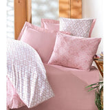 Parure de lit - 1 housse de couette 220 x 240 cm + 2 taies d'oreiller 60 x 60 cm - 100% coton renforcé - Rose