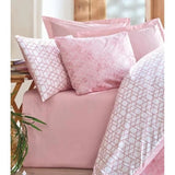 Parure de lit - 1 housse de couette 220 x 240 cm + 2 taies d'oreiller 60 x 60 cm - 100% coton renforcé - Rose