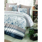 Parure de lit - 1 housse de couette 220 x 240 cm + 2 taies d'oreiller 60 x 60 cm - 100% coton renforcé - Bleu