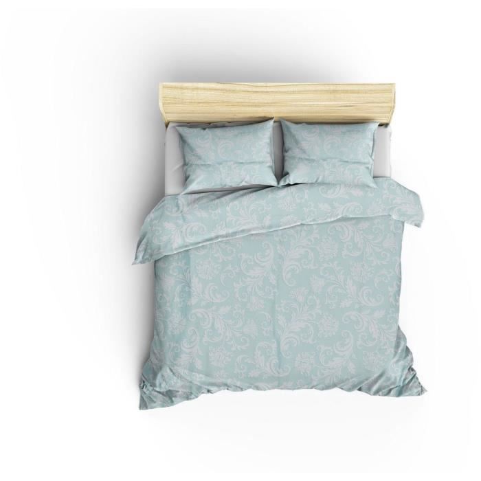Parure de lit - 1 housse de couette 220 x 240 cm + 2 taies d'oreiller 60 x 60 cm - Satiné 100% coton - Blanc