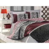 Parure de lit - 1 housse de couette 220 x 240 cm + 2 taies d'oreiller 60 x 60 cm - 100% coton renforcé - Rouge