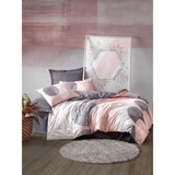 Parure de lit - 1 housse de couette 220 x 240 cm + 2 taies d'oreiller 60 x 60 cm - 100% coton renforcé - Gris