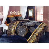 Parure de lit - 1 housse de couette 220 x 240 cm + 2 taies d'oreiller 60 x 60 cm - 100% coton renforcé - Noir