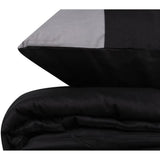 Parure de lit - 1 housse de couette 220 x 240 cm + 2 taies d'oreiller 60 x 60 cm - 100% coton renforcé - Noir