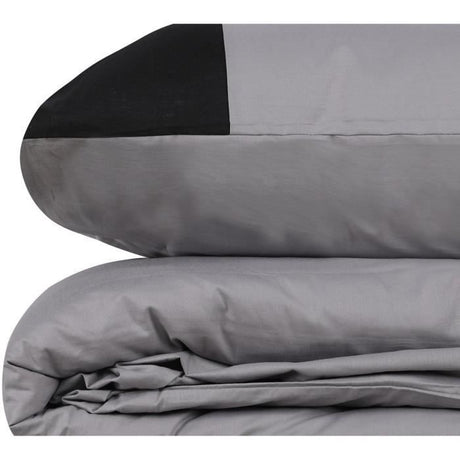 Parure de lit - 1 housse de couette 220 x 240 cm + 2 taies d'oreiller 60 x 60 cm - 100% coton renforcé - Gris
