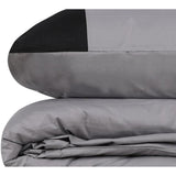 Parure de lit - 1 housse de couette 220 x 240 cm + 2 taies d'oreiller 60 x 60 cm - 100% coton renforcé - Gris