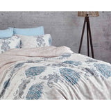 Parure de lit - 1 housse de couette 220 x 240 cm + 2 taies d'oreiller 60 x 60 cm - 100% coton renforcé - Bleu