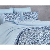 Parure de lit - 1 housse de couette 220 x 240 cm + 2 taies d'oreiller 60 x 60 cm - 100% coton renforcé - Bleu