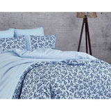 Parure de lit - 1 housse de couette 220 x 240 cm + 2 taies d'oreiller 60 x 60 cm - 100% coton renforcé - Bleu