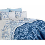 Parure de lit - 1 housse de couette 220 x 240 cm + 2 taies d'oreiller 60 x 60 cm - 100% coton renforcé - Bleu