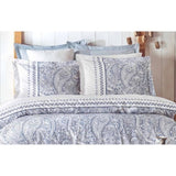 Parure de lit - 1 housse de couette 220 x 240 cm + 2 taies d'oreiller 60 x 60 cm - 100% coton renforcé - Bleu