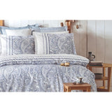 Parure de lit - 1 housse de couette 220 x 240 cm + 2 taies d'oreiller 60 x 60 cm - 100% coton renforcé - Bleu