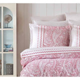 Parure de lit - 1 housse de couette 220 x 240 cm + 2 taies d'oreiller 60 x 60 cm - 100% coton renforcé - Rose
