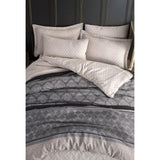 Parure de lit - 1 housse de couette 220 x 240 cm + 2 taies d'oreiller 60 x 60 cm - 65% coton, 35% polyester - Gris