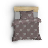 Parure de lit - 1 housse de couette 220 x 240 cm + 2 taies d'oreiller 60 x 60 cm - 65% coton, 35% polyester - Rose