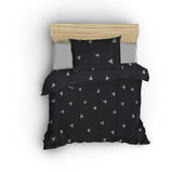 Parure de lit - 1 housse de couette 220 x 240 cm + 2 taies d'oreiller 60 x 60 cm - 65% coton, 35% polyester - Gris