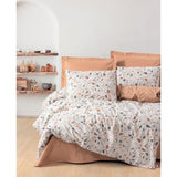 Parure de lit - 1 housse de couette 220 x 240 cm + 2 taies d'oreiller 60 x 60 cm - 100% coton renforcé - Caramel
