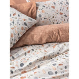 Parure de lit - 1 housse de couette 220 x 240 cm + 2 taies d'oreiller 60 x 60 cm - 100% coton renforcé - Caramel