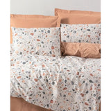 Parure de lit - 1 housse de couette 220 x 240 cm + 2 taies d'oreiller 60 x 60 cm - 100% coton renforcé - Caramel