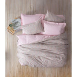 Parure de lit - 1 housse de couette 220 x 240 cm + 2 taies d'oreiller 60 x 60 cm - 100% coton renforcé - Rose