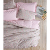 Parure de lit - 1 housse de couette 220 x 240 cm + 2 taies d'oreiller 60 x 60 cm - 100% coton renforcé - Rose