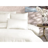 Parure de lit - 1 housse de couette 220 x 240 cm + 2 taies d'oreiller 60 x 60 cm - 80% coton, 20% polyester - Creme