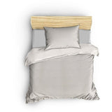 Parure de lit - 1 housse de couette 220 x 240 cm + 2 taies d'oreiller 60 x 60 cm - 80% coton, 20% polyester - Creme