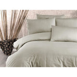 Parure de lit - 1 housse de couette 220x240 cm + 2 taies d'oreiller 60x60 cm - 80% coton, 20% polyester - Cappuccino