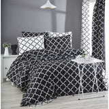 Parure de lit - 1 housse de couette 220 x 240 cm + 2 taies d'oreiller 60 x 60 cm - 100% coton renforcé - Noir