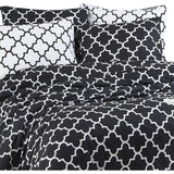 Parure de lit - 1 housse de couette 220 x 240 cm + 2 taies d'oreiller 60 x 60 cm - 100% coton renforcé - Noir