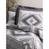 Parure de lit - 1 housse de couette 220 x 240 cm + 2 taies d'oreiller 60 x 60 cm - 100% coton renforcé - Anthracite