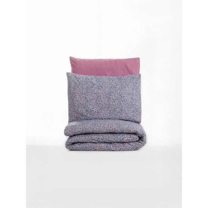 Parure de lit - 1 housse de couette 220 x 240 cm + 2 taies d'oreiller 60 x 60 cm - 100% coton renforcé - Rose